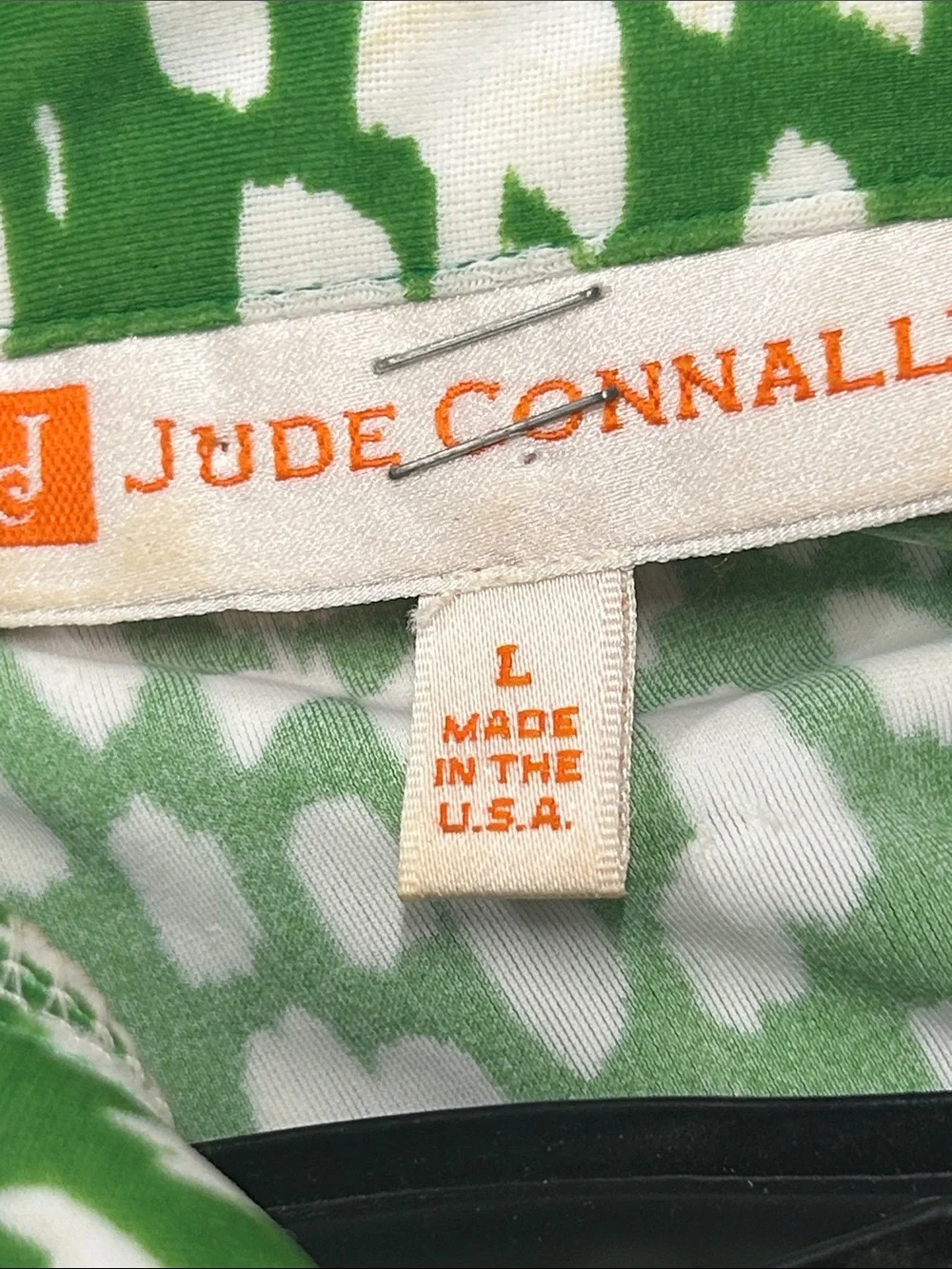 Jude Connally Green and White Printed Polo Dress button down collar